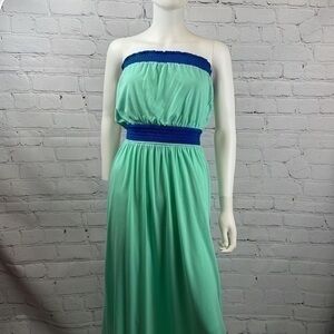 UEC August Salt mint green strapless maxi dress XS